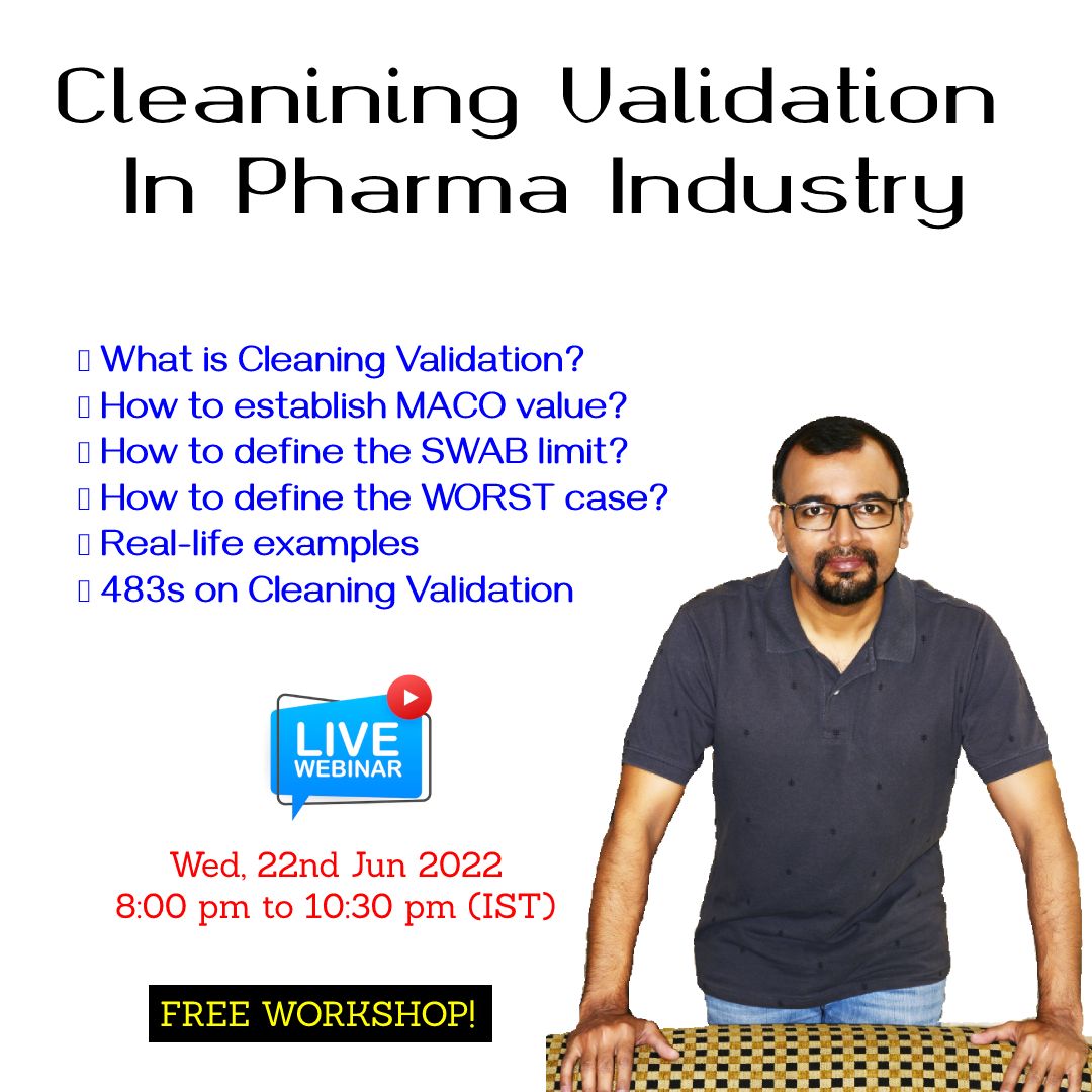 Workshop on Cleaning Validation in Pharma Industry