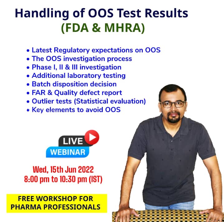 Workshop on Handling of OOS Test Results (FDA&MHRA)